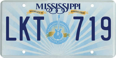 MS license plate LKT719