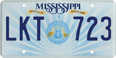 MS license plate LKT723