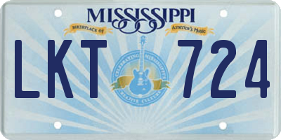 MS license plate LKT724