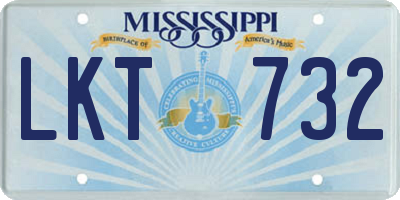 MS license plate LKT732