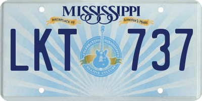 MS license plate LKT737