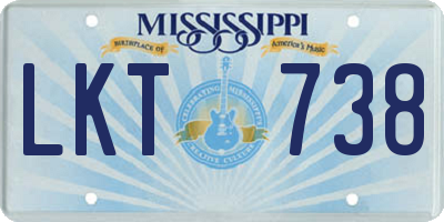 MS license plate LKT738