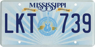 MS license plate LKT739