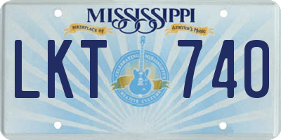 MS license plate LKT740