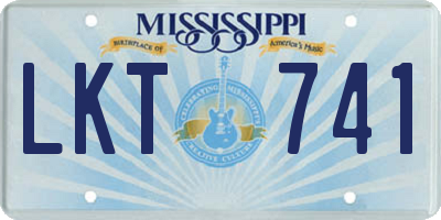 MS license plate LKT741