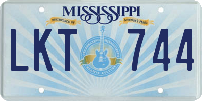 MS license plate LKT744