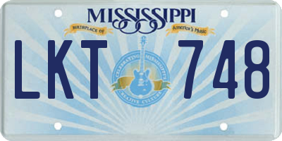 MS license plate LKT748