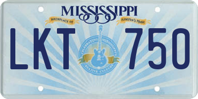 MS license plate LKT750