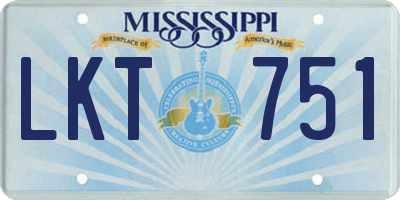 MS license plate LKT751