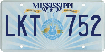 MS license plate LKT752