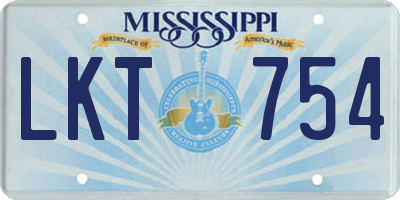 MS license plate LKT754