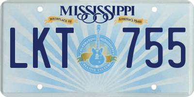 MS license plate LKT755
