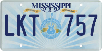 MS license plate LKT757
