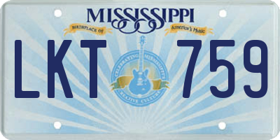 MS license plate LKT759