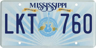 MS license plate LKT760