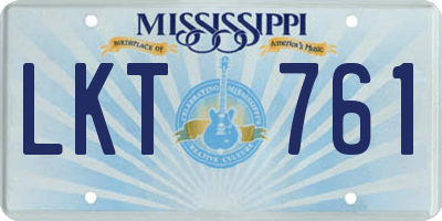 MS license plate LKT761