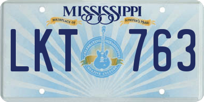 MS license plate LKT763