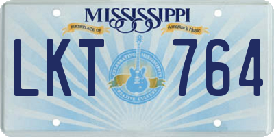 MS license plate LKT764
