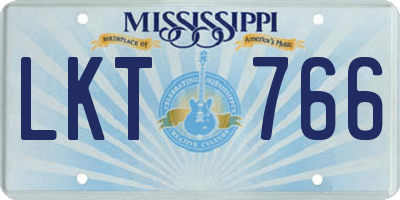MS license plate LKT766