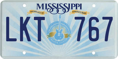 MS license plate LKT767