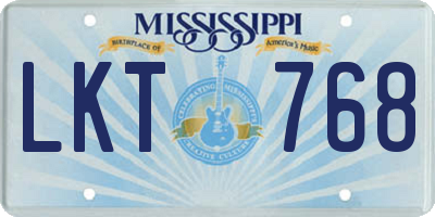MS license plate LKT768