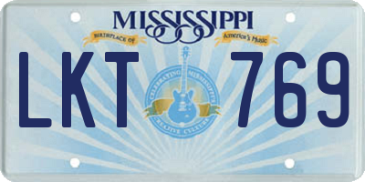 MS license plate LKT769