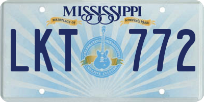 MS license plate LKT772