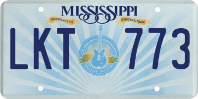 MS license plate LKT773