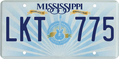 MS license plate LKT775