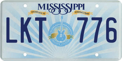 MS license plate LKT776