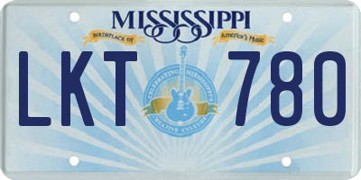 MS license plate LKT780