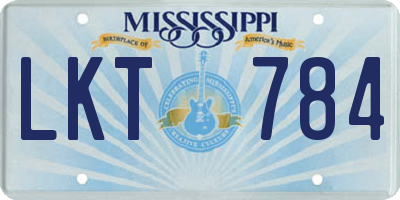 MS license plate LKT784
