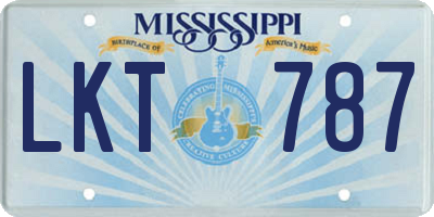 MS license plate LKT787