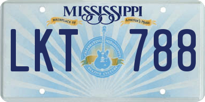MS license plate LKT788