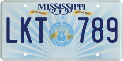 MS license plate LKT789