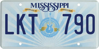 MS license plate LKT790