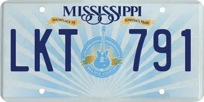 MS license plate LKT791