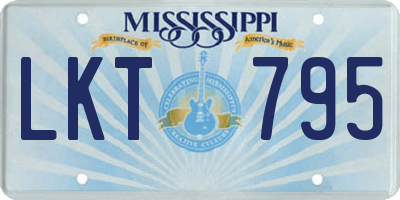 MS license plate LKT795