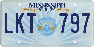 MS license plate LKT797
