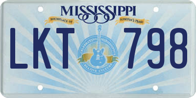 MS license plate LKT798