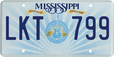 MS license plate LKT799