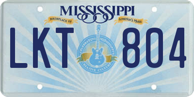 MS license plate LKT804