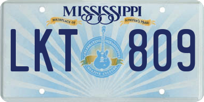 MS license plate LKT809