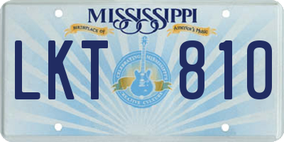 MS license plate LKT810