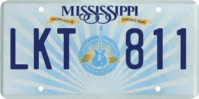 MS license plate LKT811