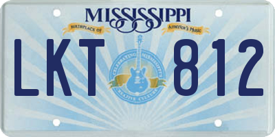 MS license plate LKT812
