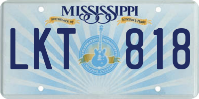 MS license plate LKT818