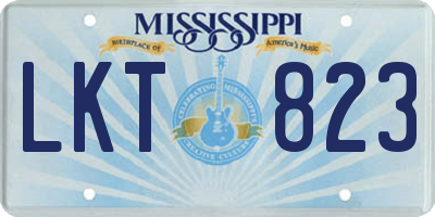 MS license plate LKT823