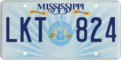 MS license plate LKT824