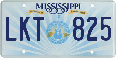 MS license plate LKT825